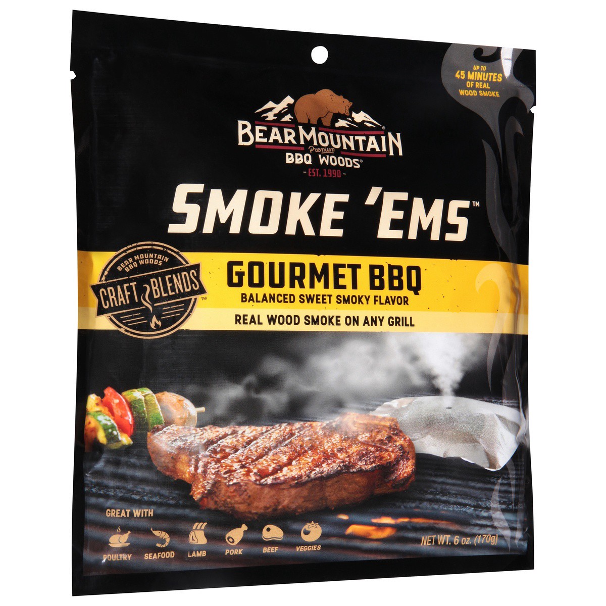 slide 9 of 9, Bear Mountain BBQ Woods Smoke 'Ems Gourmet BBQ 6 oz, 6 oz