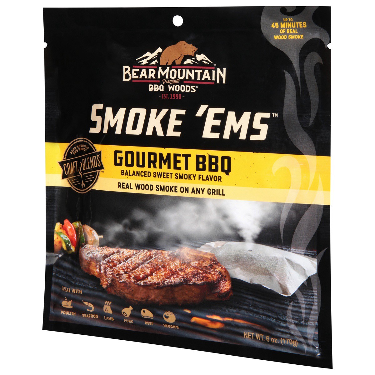 slide 6 of 9, Bear Mountain BBQ Woods Smoke 'Ems Gourmet BBQ 6 oz, 6 oz