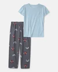 Carter's Boys Gaming Loose Fit 2-Piece Pajama Set - Blue/Grey Blue, Size 12