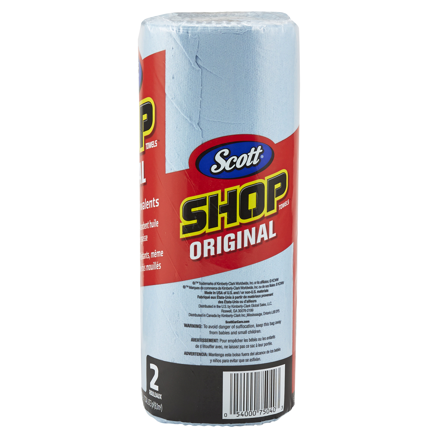 slide 2 of 2, Scott Shop Towel Double Roll Blue, 12 ct