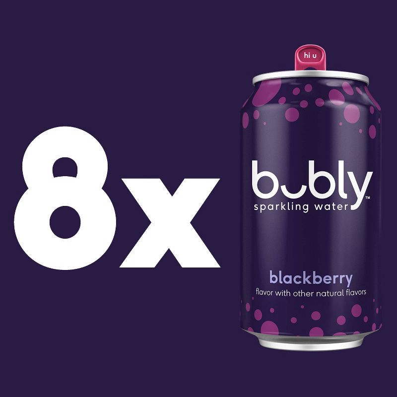 slide 2 of 7, bubly Blackberry Sparkling Water - 8pk/12 fl oz Cans, 8 ct; 12 fl oz