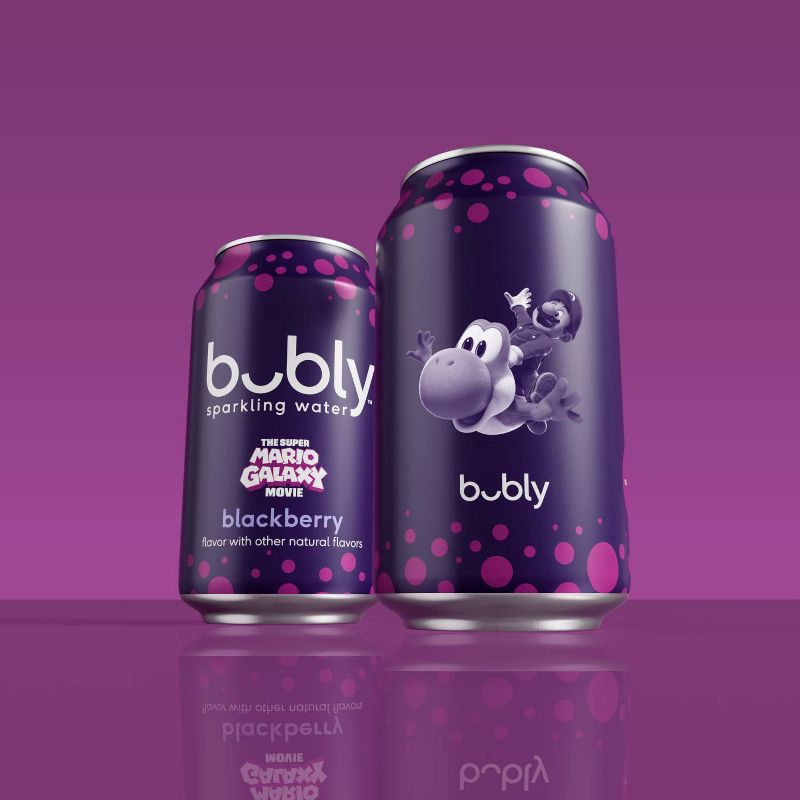 slide 3 of 6, bubly Blackberry Sparkling Water - 8pk/12 fl oz Cans, 8 ct; 12 fl oz