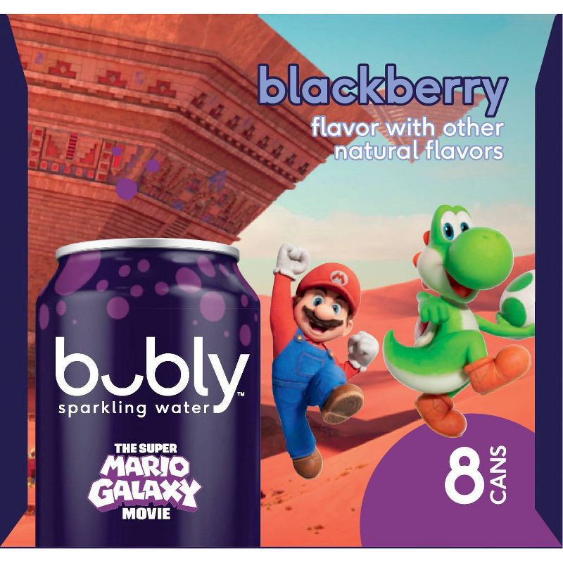 slide 4 of 6, bubly Blackberry Sparkling Water - 8pk/12 fl oz Cans, 8 ct; 12 fl oz