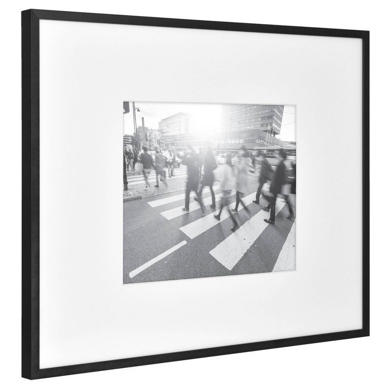 slide 2 of 5, 14.4" x 18.4" Matted to 8" x 10" Thin Gallery Frame Black - Threshold™: Modern Aluminum Wall Decor, 1 ct