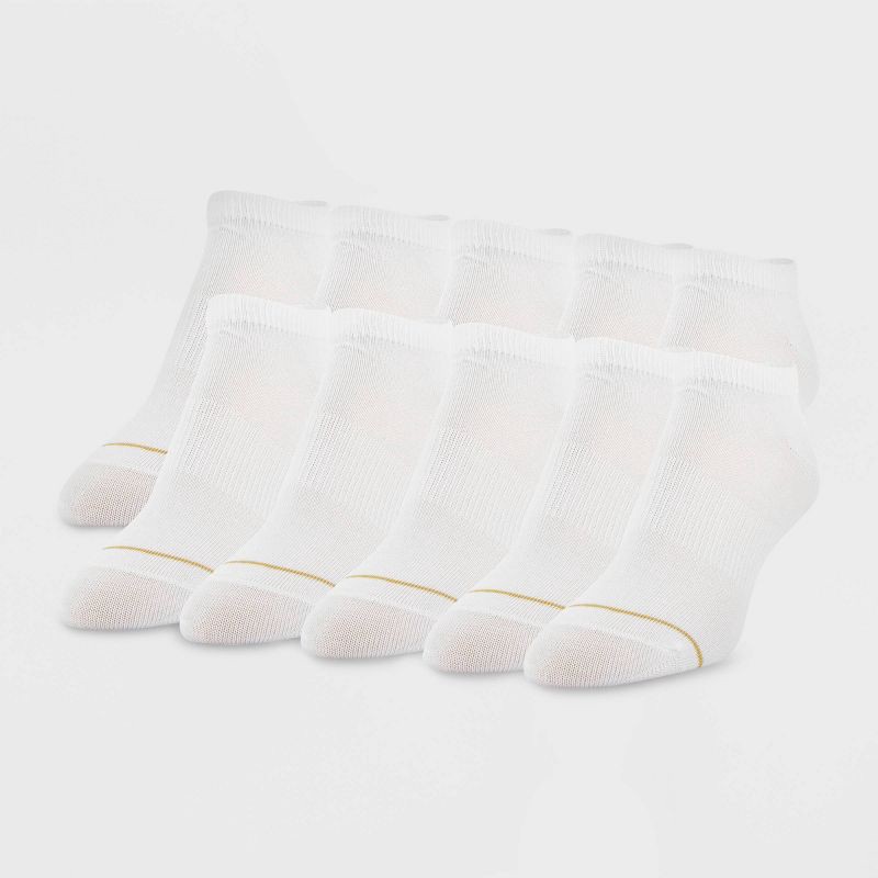 slide 1 of 2, All Pro by Gold Toe Women's Lightweight 10pk No Show Socks - White 4-10: Moisture Wicking, Stretch Knit, Smooth Toe Seams, 10 ct