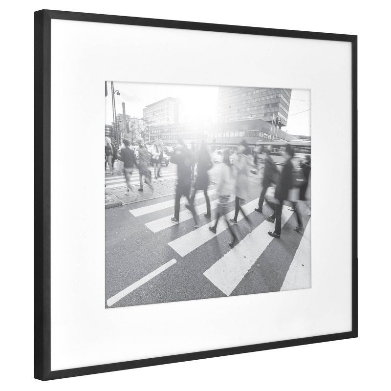 slide 2 of 5, 16.3" x 20.4" Matted to 11"x14" Thin Gallery Frame Black - Threshold™: Modern Aluminum Wall Decor, Holds One Photo, 1 ct