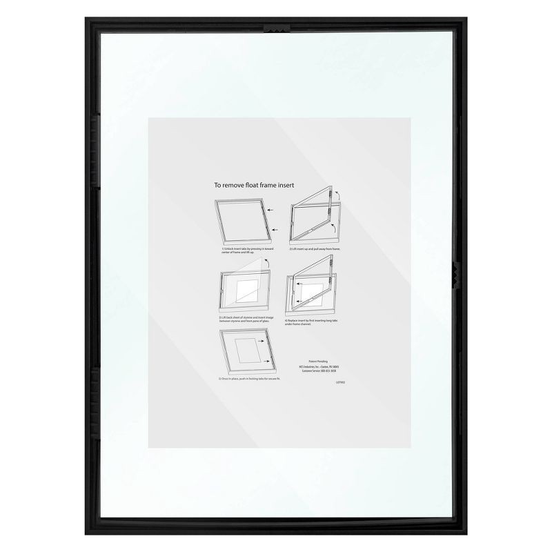 slide 6 of 6, 15.5" x 11.5" Float Thin Metal Gallery Frame Black - Threshold™: Modern Aluminum Wall Decor, Glass Glazing, 1 ct