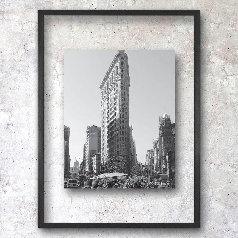 slide 1 of 6, 15.5" x 11.5" Float Thin Metal Gallery Frame Black - Threshold™: Modern Aluminum Wall Decor, Glass Glazing, 1 ct