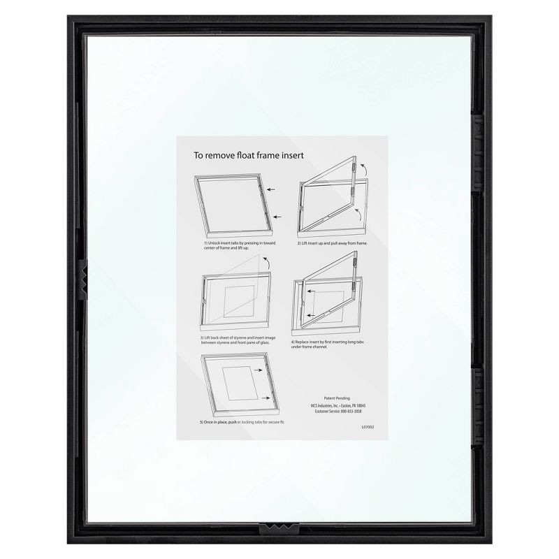 slide 5 of 5, 8" x 10" Float Thin Gallery Frame Black - Threshold™, 1 ct