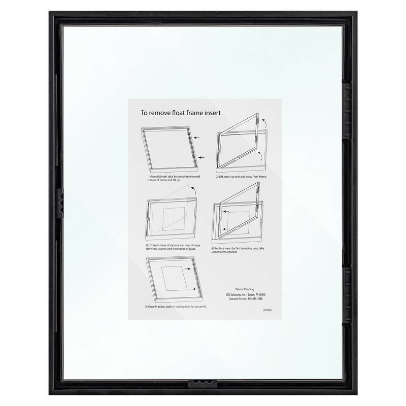 slide 5 of 5, 8" x 10" Float Thin Gallery Frame Black - Threshold™: Modern Aluminum Wall Photo Display, 1 ct