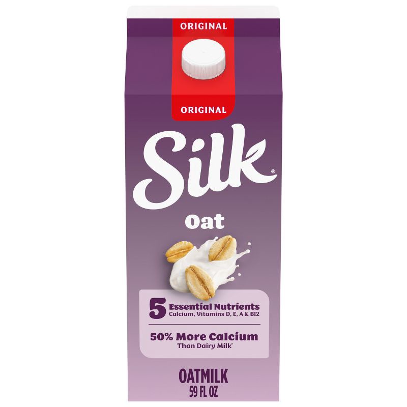 slide 1 of 12, Silk Original Oat Milk - 59 fl oz, 59 fl oz