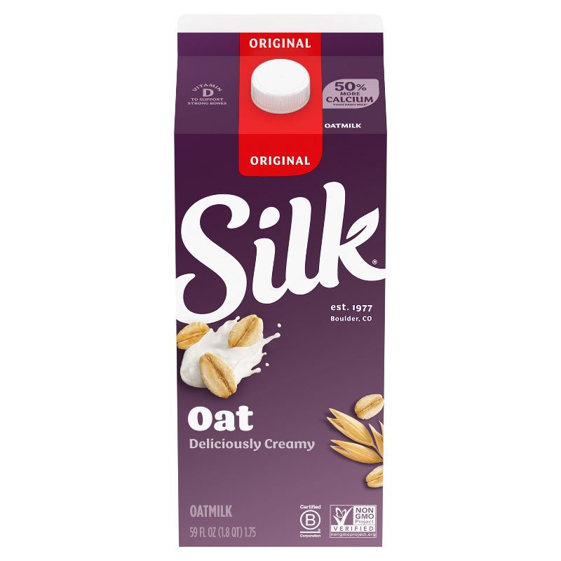 slide 7 of 8, Silk Original Oat Milk - 59 fl oz, 59 fl oz