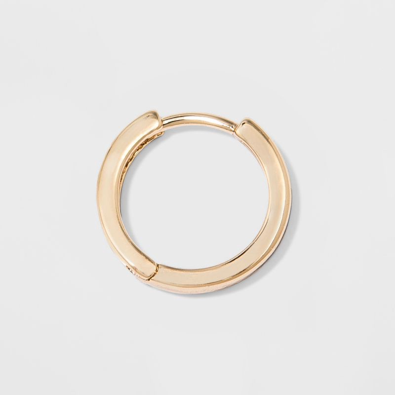 slide 2 of 3, Small Hoop Earring Set 3pc - A New Day™ Gold: Brass Nickel-Free Metal, Hinge Closure, 16+ Age, 0.58" Length, 0.62" Width, 3 ct