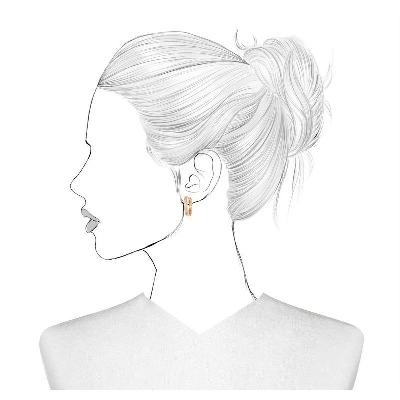 slide 3 of 3, Small Hoop Earring Set 3pc - A New Day™ Gold: Brass Nickel-Free Metal, Hinge Closure, 16+ Age, 0.58" Length, 0.62" Width, 3 ct