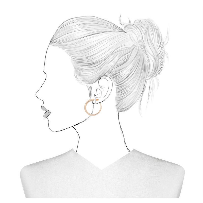 slide 3 of 3, Post Small Hoop Earrings - A New Day™ Gold: Stainless Steel, Nickel-Free, 1.25" Length, 1 ct