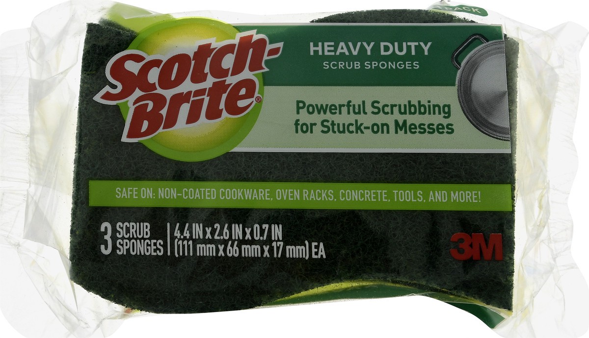 slide 2 of 9, Scotch-Brite Heavy Duty 3 Pack Scrub Sponges 3 ct, 3 ct