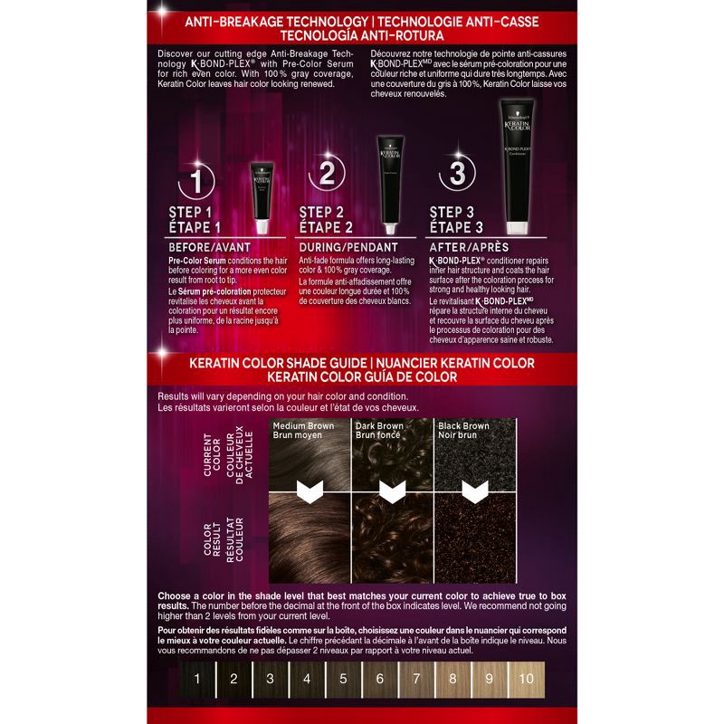 slide 2 of 16, Schwarzkopf Keratin Color Dark Brown Permanent Hair Color - 6.2 fl oz, 6.2 fl oz