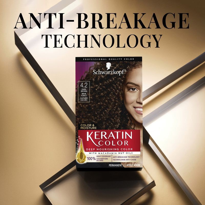 slide 7 of 16, Schwarzkopf Keratin Color Dark Brown Permanent Hair Color - 6.2 fl oz, 6.2 fl oz