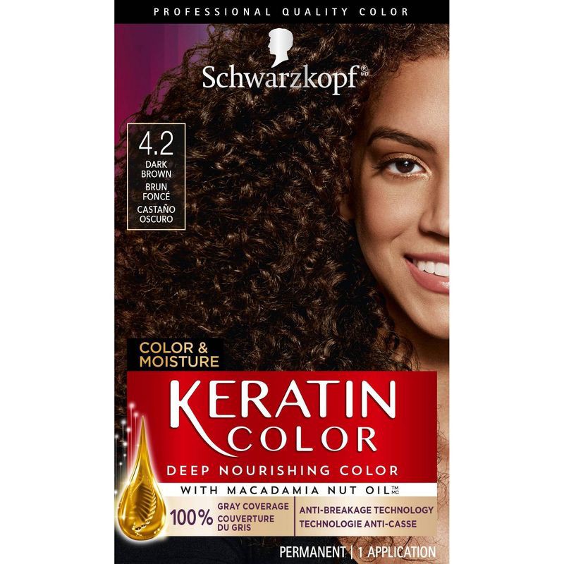 slide 1 of 16, Schwarzkopf Keratin Color Dark Brown Permanent Hair Color - 6.2 fl oz, 6.2 fl oz