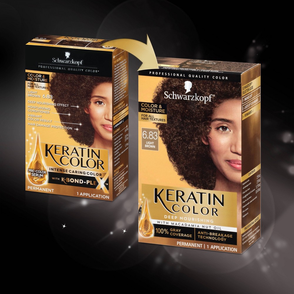 slide 9 of 13, Schwarzkopf Keratin Color Light Brown Permanent Hair Color - 6.2 fl oz, 6.2 oz