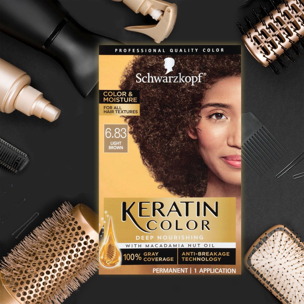 slide 10 of 13, Schwarzkopf Keratin Color Light Brown Permanent Hair Color - 6.2 fl oz, 6.2 oz