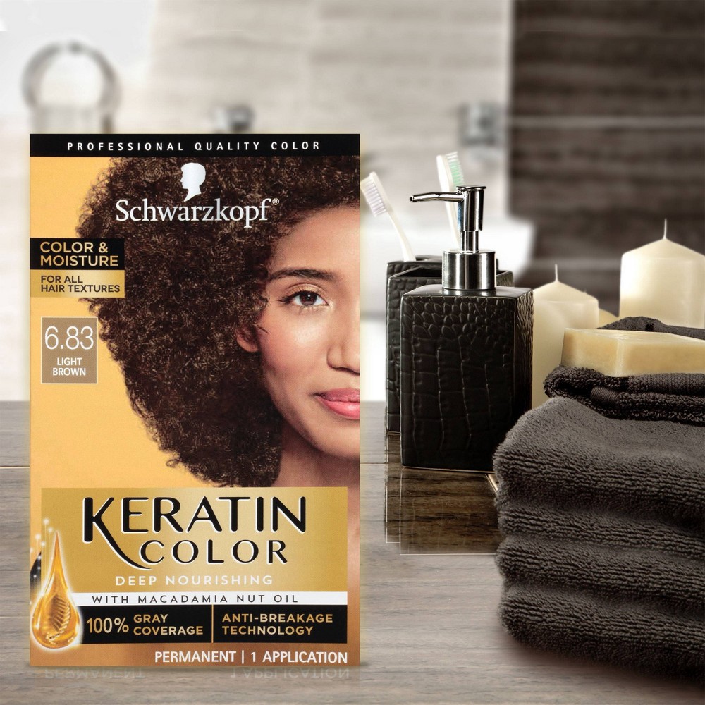 slide 3 of 13, Schwarzkopf Keratin Color Light Brown Permanent Hair Color - 6.2 fl oz, 6.2 oz