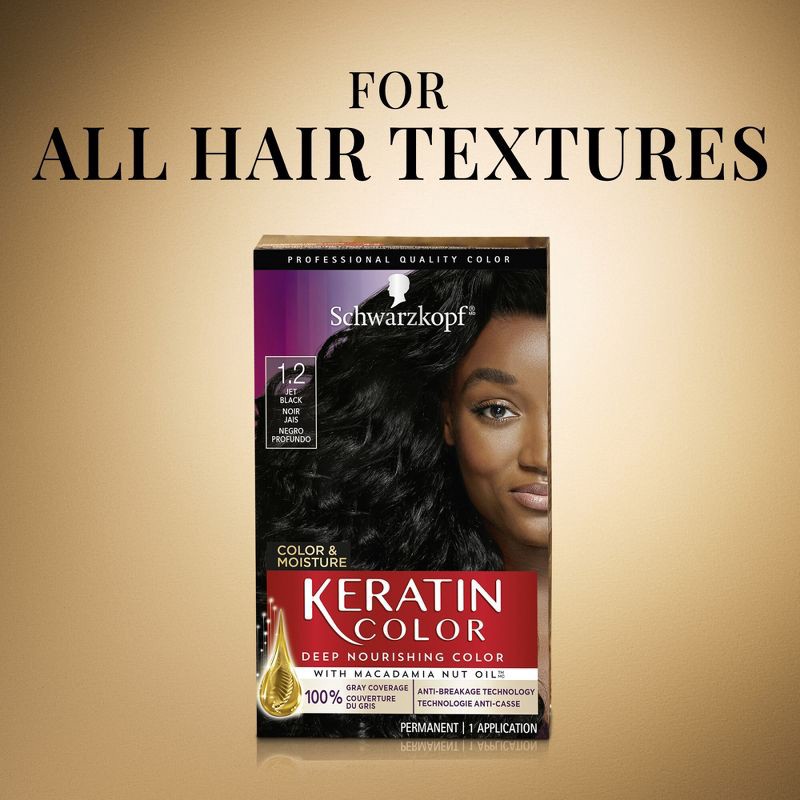 slide 5 of 19, Schwarzkopf Keratin Color Jet Black Permanent Hair Color - 6.2 fl oz, 6.2 oz