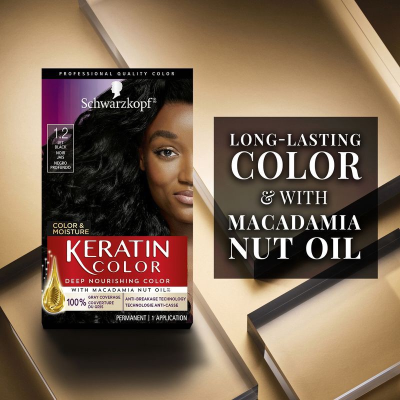 slide 7 of 19, Schwarzkopf Keratin Color Jet Black Permanent Hair Color - 6.2 fl oz, 6.2 oz