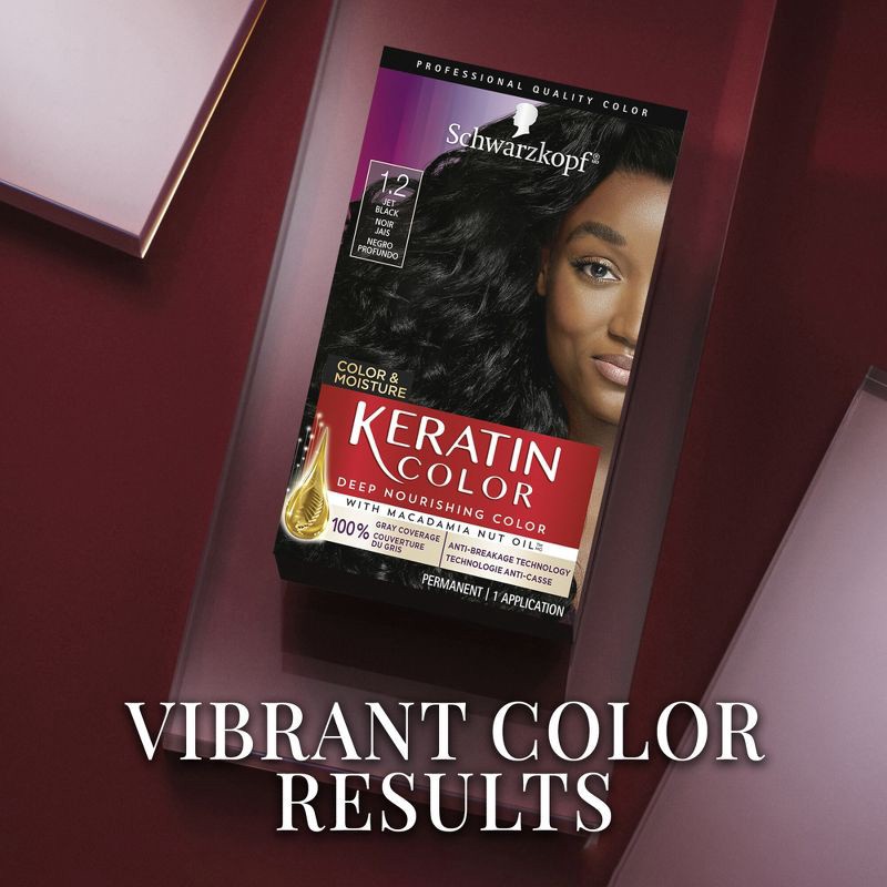 slide 8 of 19, Schwarzkopf Keratin Color Jet Black Permanent Hair Color - 6.2 fl oz, 6.2 oz