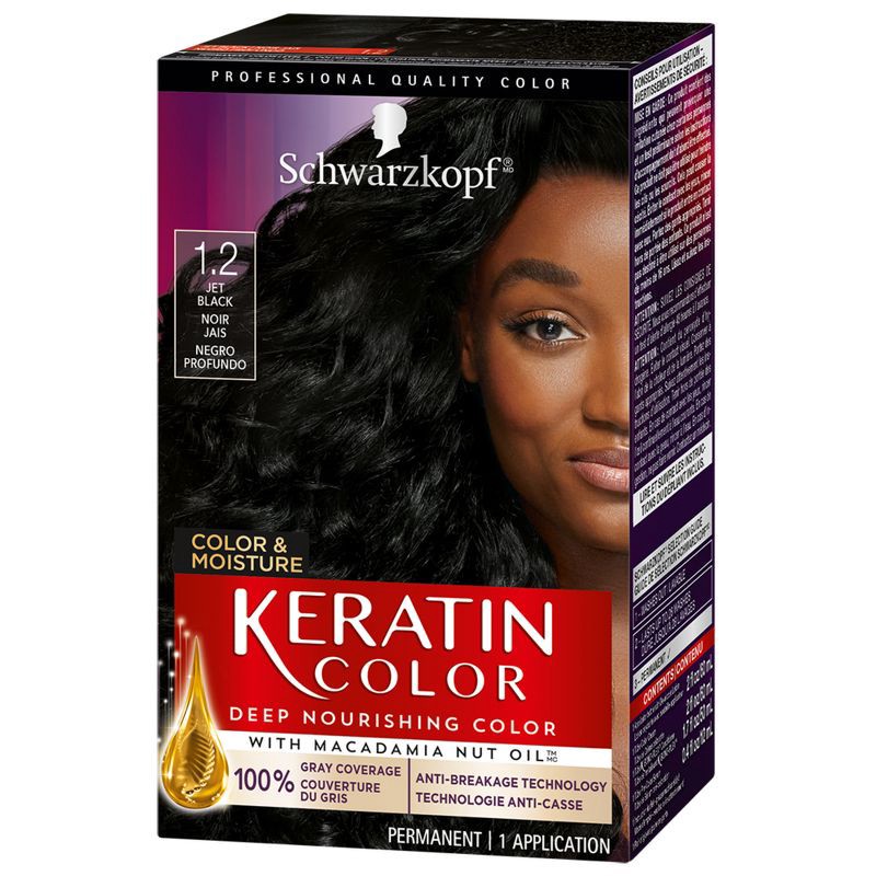 slide 10 of 19, Schwarzkopf Keratin Color Jet Black Permanent Hair Color - 6.2 fl oz, 6.2 oz