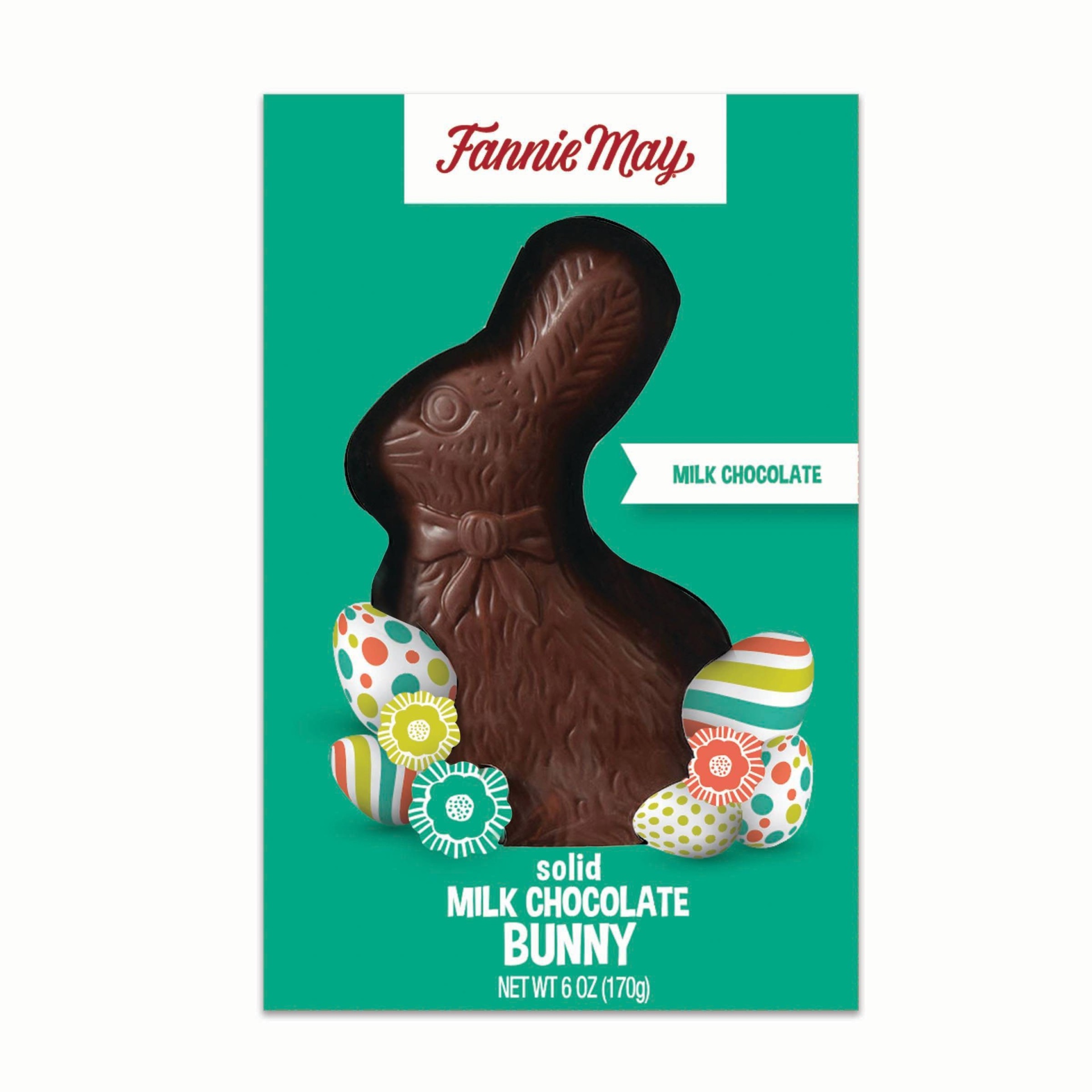 slide 1 of 1, Fannie May Easter Solid Milk Chocolate Bunny, 6 oz