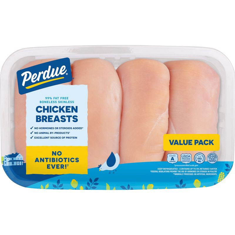 slide 1 of 8, Perdue Boneless & Skinless Chicken Breasts Value Pack - 2.5-3.8lbs - price per lb, per lb