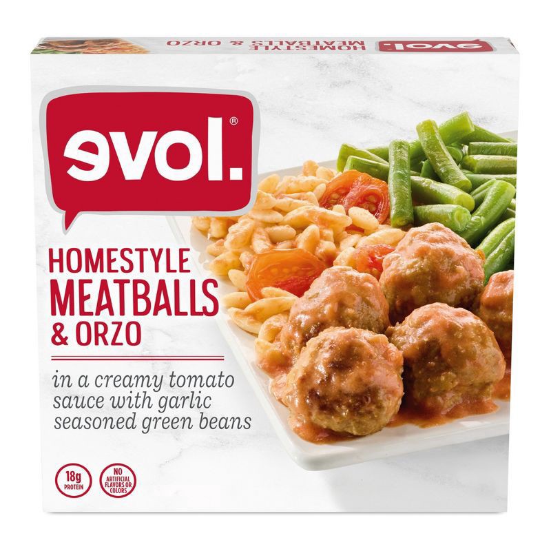 slide 1 of 3, EVOL Evol Homestyle Meatballs and Orzo, Frozen Meal, 10.8 oz., 10.8 oz