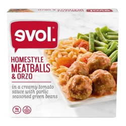Evol Homestyle Meatballs and Orzo, Frozen Meal, 10.8 oz.