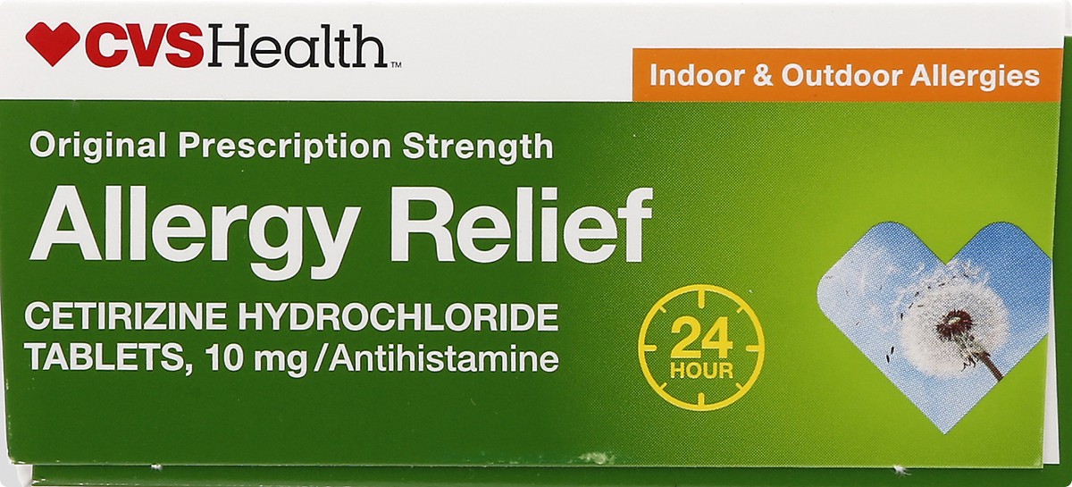 slide 2 of 10, CVS Health Allergy Relief Cetirizine 10Mg Tablets 24-Hour, 1 ct