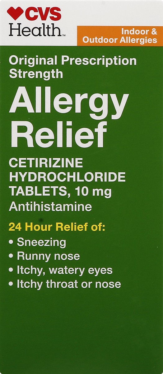 slide 6 of 10, CVS Health Allergy Relief Cetirizine 10Mg Tablets 24-Hour, 1 ct