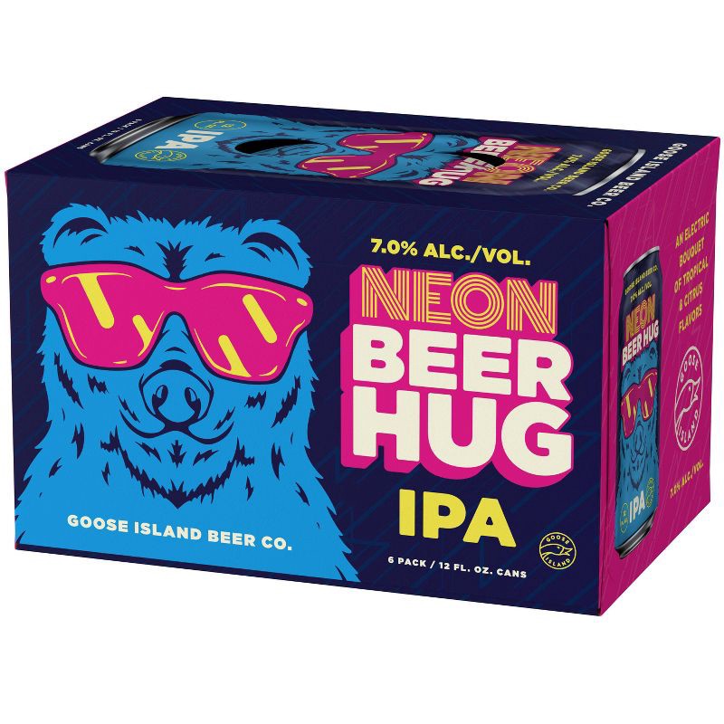 slide 3 of 10, Goose Island Beer Co. Goose Island Neon Beer Hug IPA - 6pk/12 fl oz Cans, 6 ct; 12 fl oz