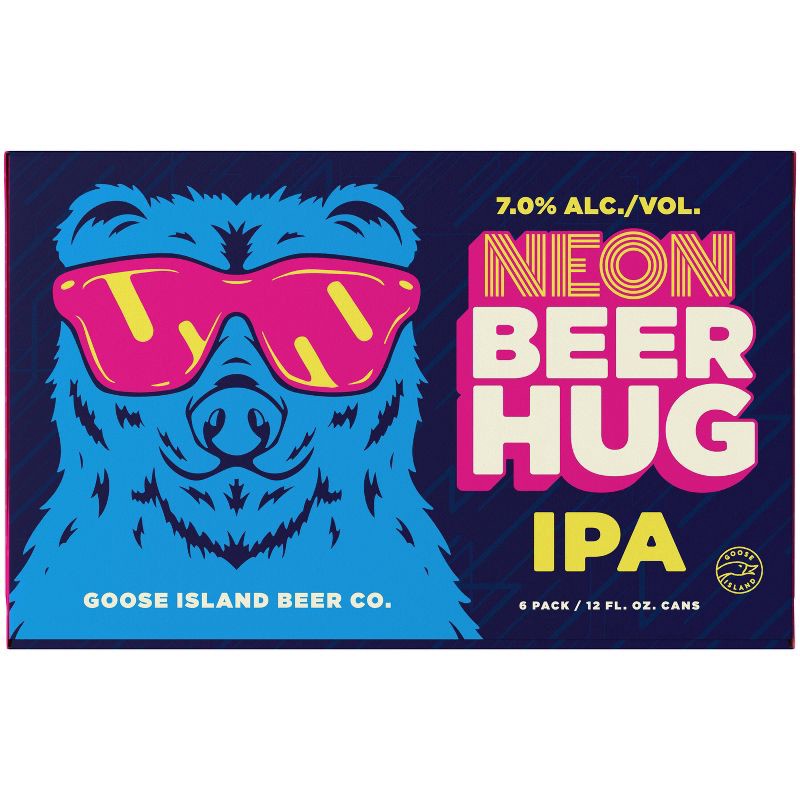 slide 7 of 12, Goose Island Beer Co. Goose Island Neon Beer Hug IPA - 6pk/12 fl oz Cans, 6 ct; 12 fl oz