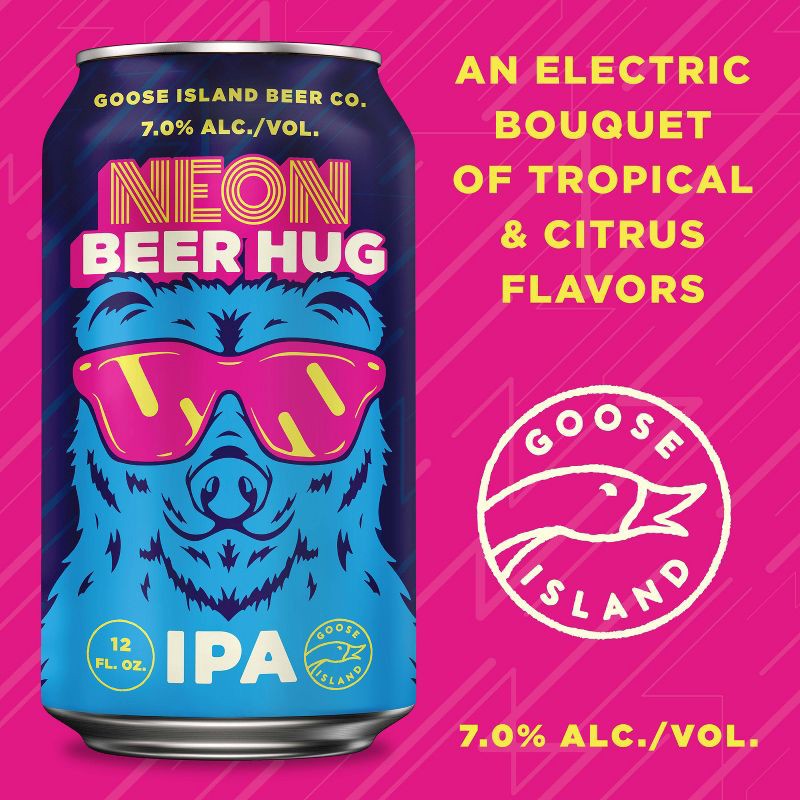 slide 11 of 12, Goose Island Beer Co. Goose Island Neon Beer Hug IPA - 6pk/12 fl oz Cans, 6 ct; 12 fl oz