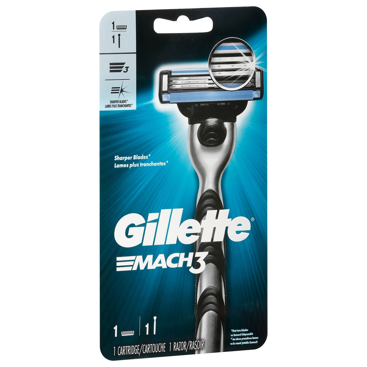 slide 2 of 9, Gillette Mach3 Men's Razor Handle + 1 Blade Refill, 