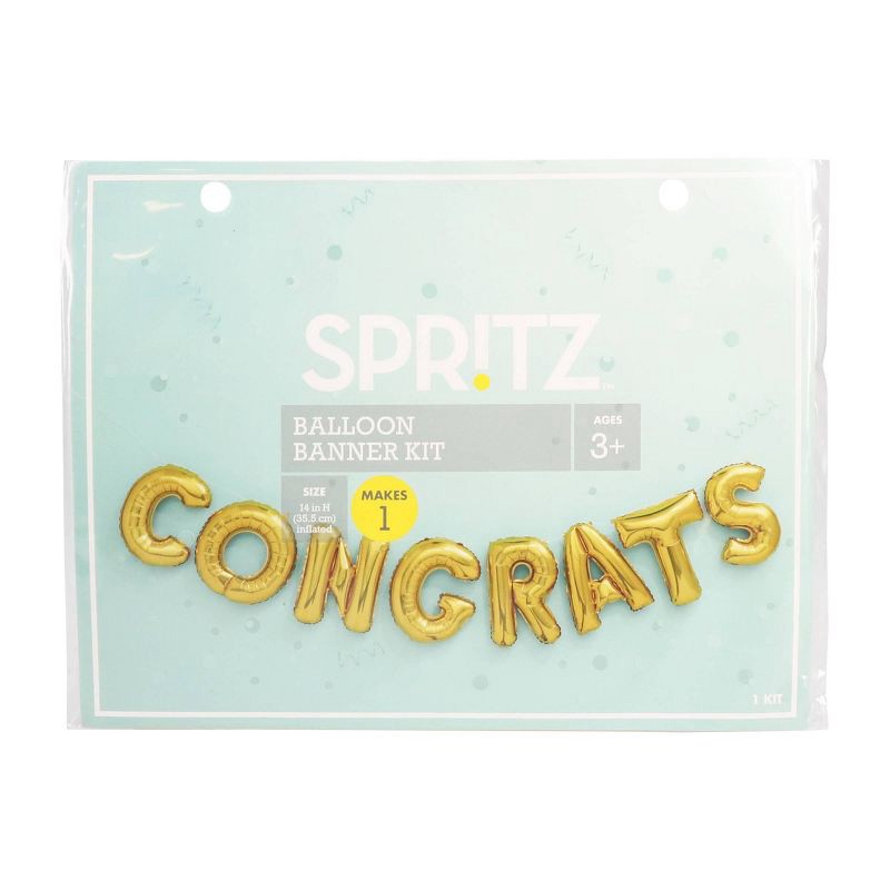 slide 2 of 2, Congrats Script Foil Balloon Gold - Spritz™, 1 ct