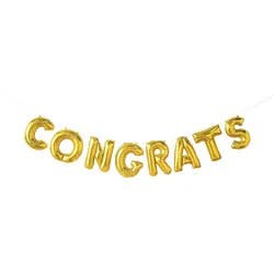 "Congrats" Script Foil Balloon Banner Gold - Spritz™