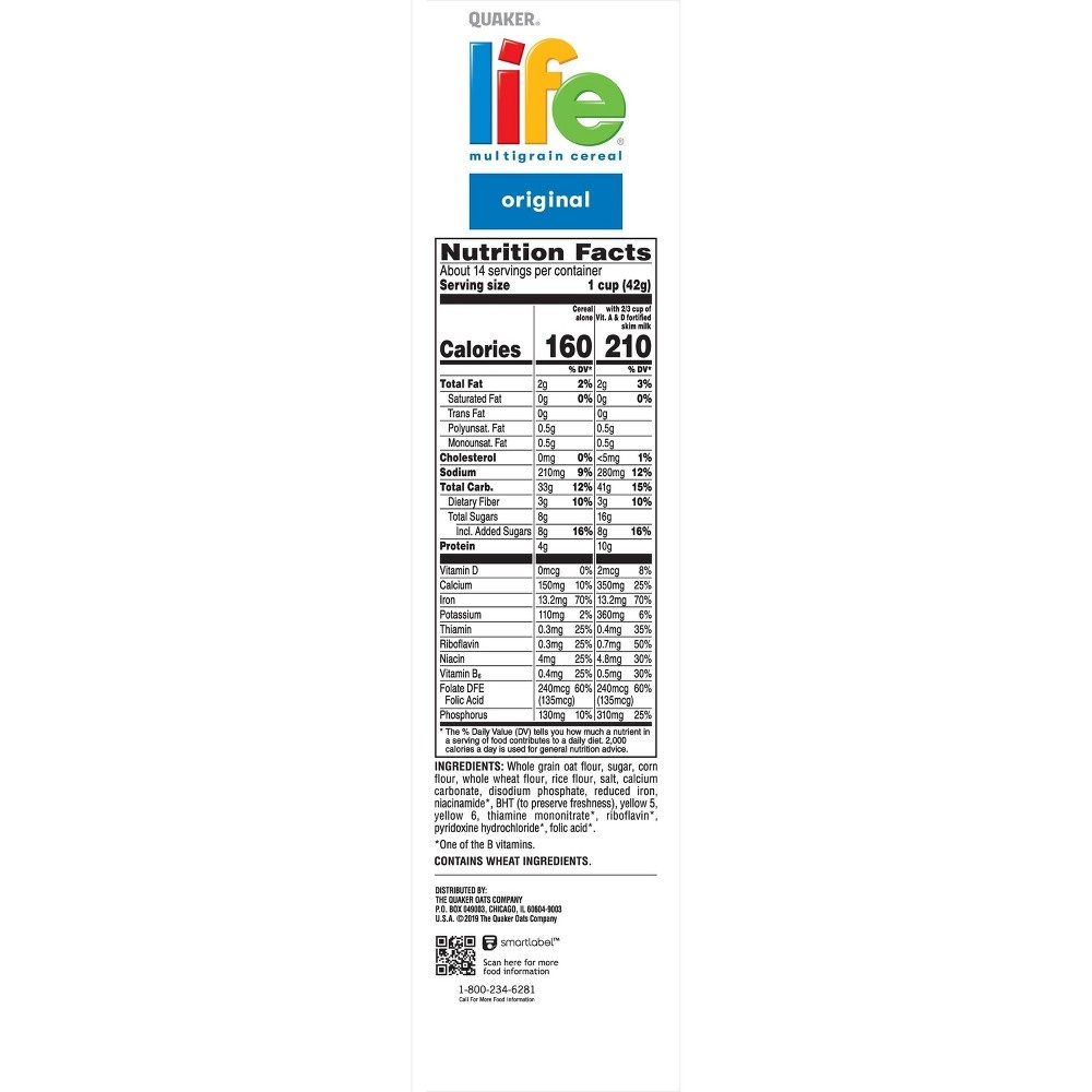 slide 5 of 5, Life Original Multigrain Breakfast Cereal, 21.3 oz