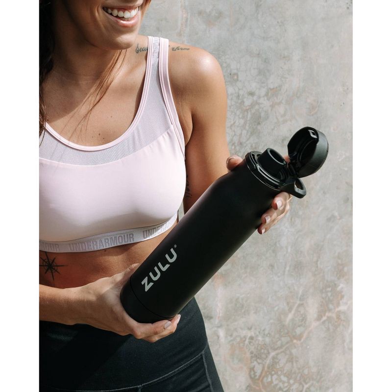 slide 5 of 6, Zulu Ace 24oz Stainless Steel Water Bottle - Black, 24 oz
