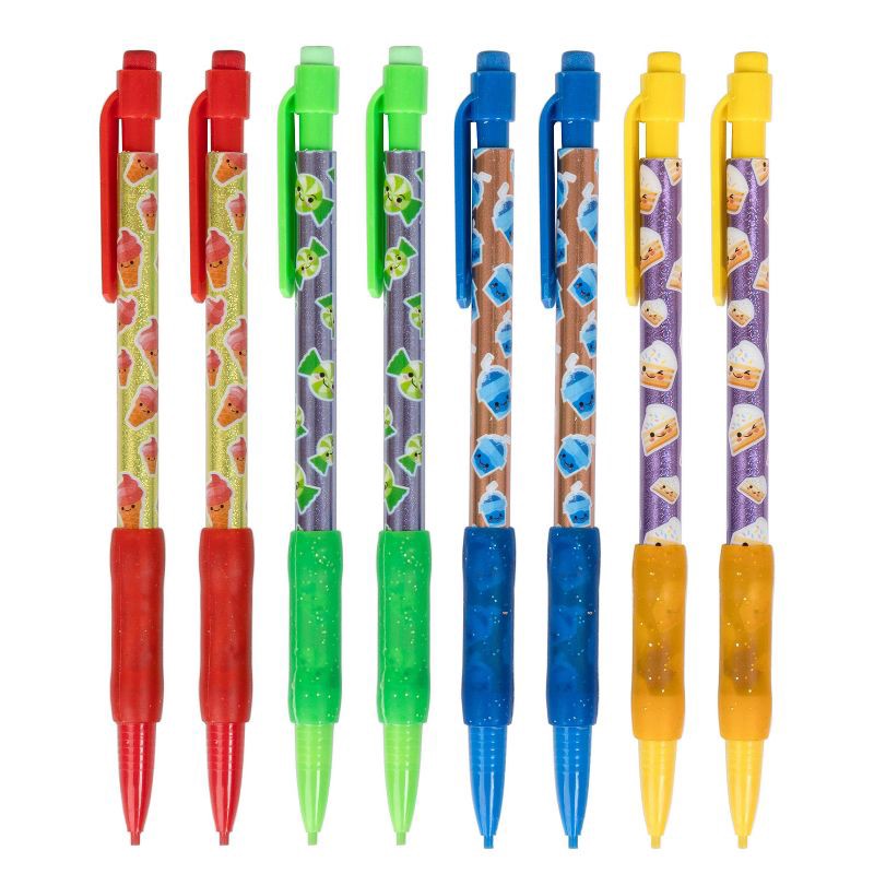 slide 3 of 5, Sugar Rush 10ct 2 Scented Mechanical Pencils Glitter Gifting: 0.7mm Erasable Kids Smelly Stationery, 10 ct