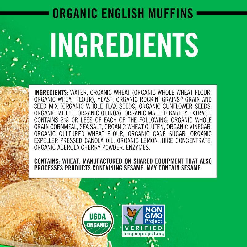 slide 6 of 15, Dave's Killer Bread Organic Rockin' Grains English Muffins - 13.2oz/6ct, 6 ct; 13.2 oz