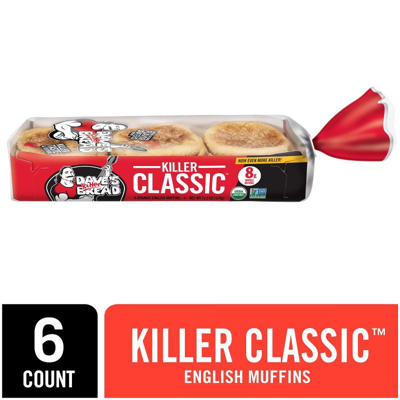 slide 9 of 15, Dave's Killer Bread Organic Classic English Muffins - 13.2oz/6ct, 6 ct; 13.2 oz