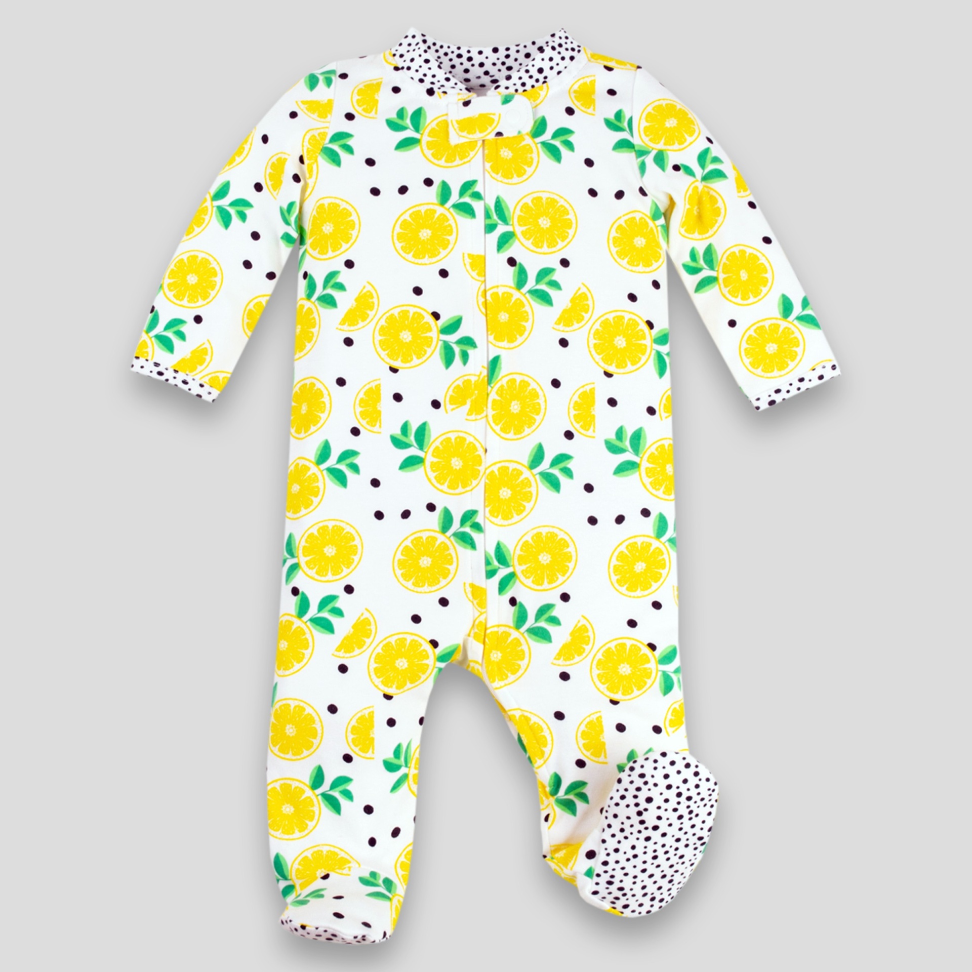 slide 1 of 2, Lamaze Baby Girls' Organic Cotton Sleep 'N Play Lemons Footed Sleepers - Yellow Newborn, 1 ct