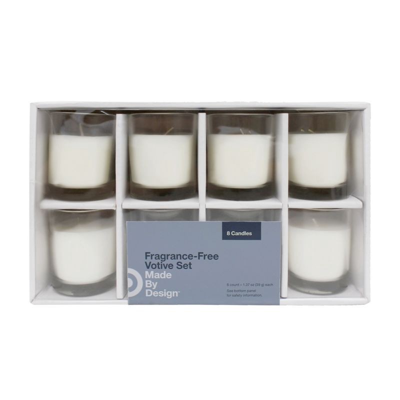 slide 2 of 2, 8ct Unscented Votive Candles White - Made By Design, 7.6 oz