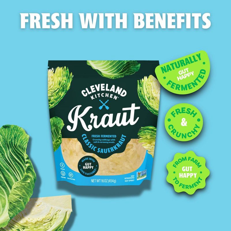 slide 3 of 5, Cleveland Kitchen Classic Sauerkraut - 16oz, 16 oz